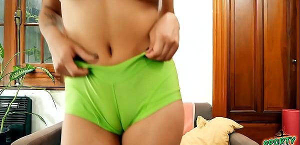 Young Teen Latina In Showing Big Cameltoe and Round Ass